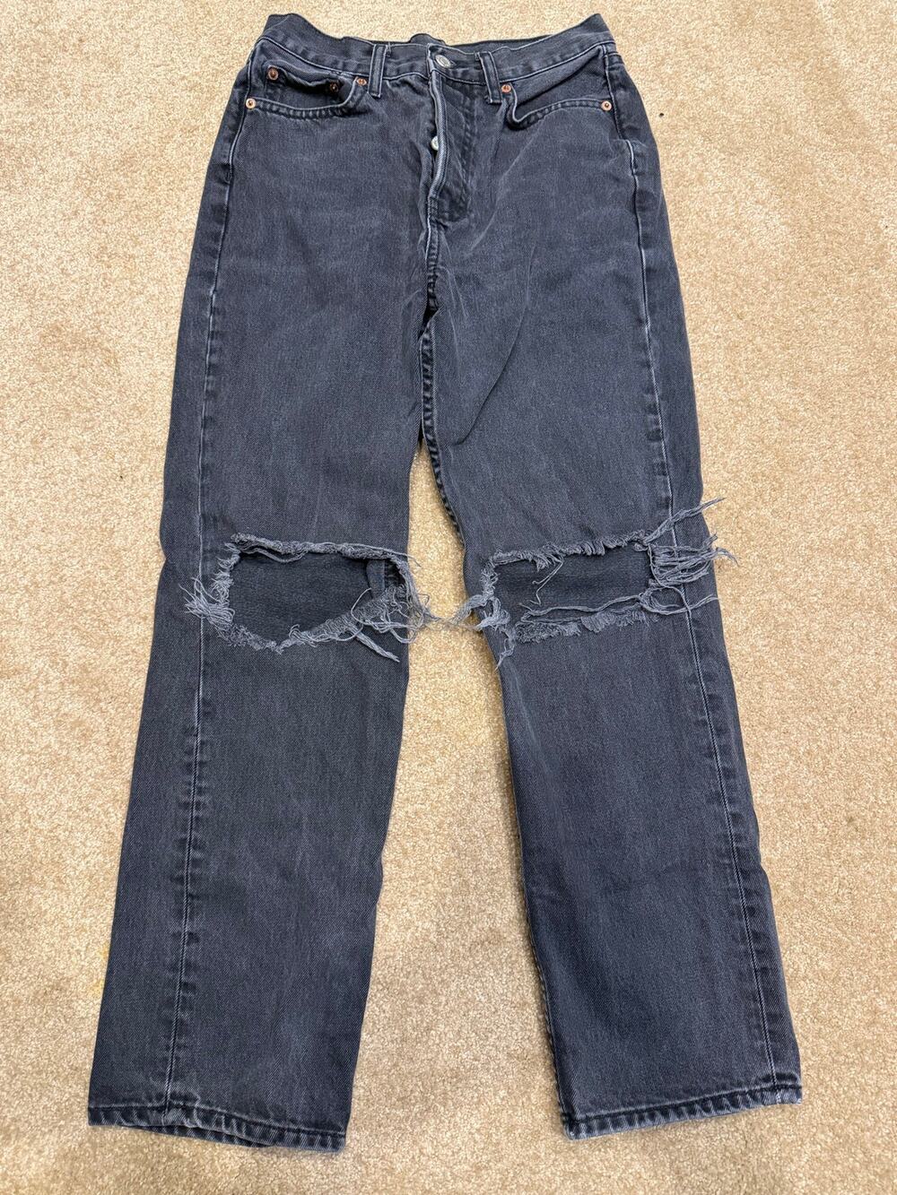 Women’s Topshop Black Ripped Distressed Jeans Size w27xL30